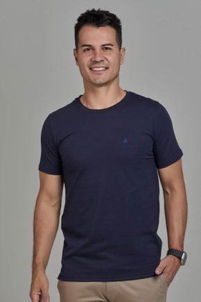 camiseta gola careca 80105 azul marinho frente